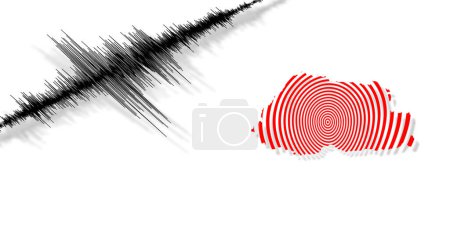 Photo for Seismic activity earthquake Bhutan map Richter scale - Royalty Free Image