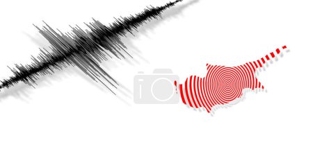 Photo for Seismic activity earthquake Cyprus map Richter scale - Royalty Free Image