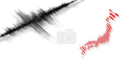 Photo for Seismic activity earthquake Japan map Richter scale - Royalty Free Image