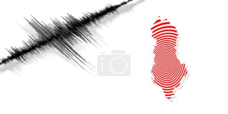 Photo for Seismic activity earthquake Albania map Richter scale - Royalty Free Image