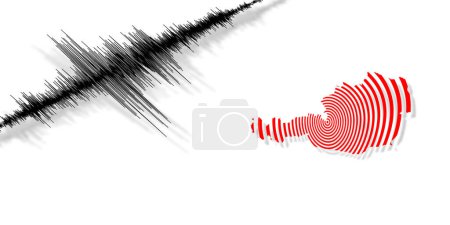 Photo for Seismic activity earthquake Austria map Richter scale - Royalty Free Image