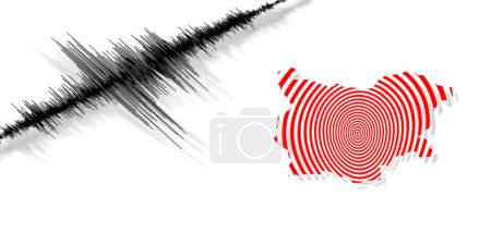 Photo for Seismic activity earthquake Bulgaria map Richter scale - Royalty Free Image