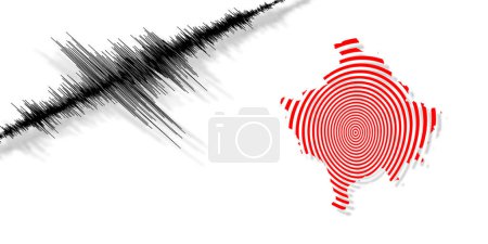 Photo for Seismic activity earthquake Kosovo map Richter scale - Royalty Free Image