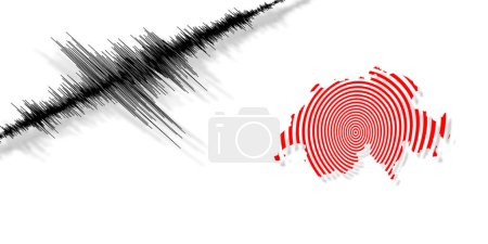 Photo for Seismic activity earthquake Switzerland map Richter scale - Royalty Free Image