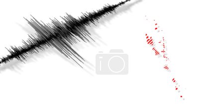 Photo for Seismic activity earthquake Vanuatu map Richter scale - Royalty Free Image
