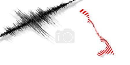 Photo for Seismic activity earthquake Bahamas map Richter scale - Royalty Free Image