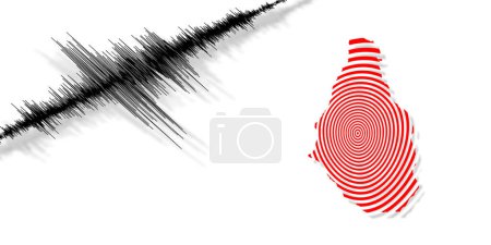 Téléchargez les photos : Séisme d'activité sismique Carte de Montserrat Échelle Richter - en image libre de droit