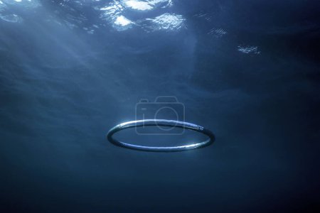 Bubble Ring Underwater Ascends Towards The Sun