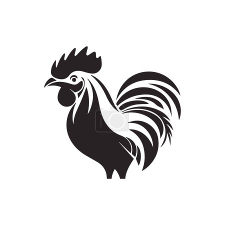 Silueta de vector de logotipo de gallo o polla