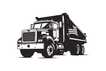 Téléchargez les illustrations : Big Truck logo modèle pour vous conception en couleur blanche - en licence libre de droit