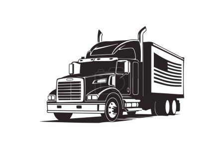 Téléchargez les illustrations : Modèle vectoriel de logo Big Truck pour vous la conception en couleur blanche - en licence libre de droit