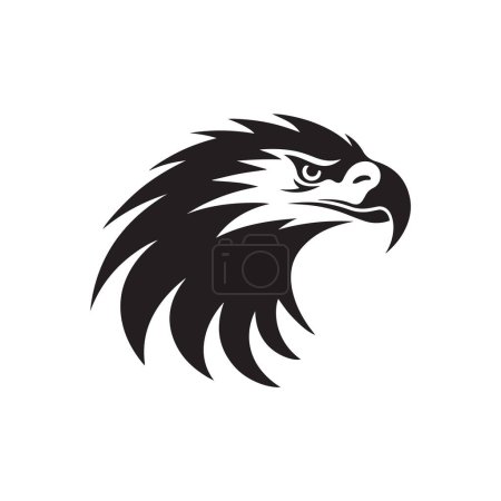 Téléchargez les illustrations : Vecteur de silhouette logo mascotte d'aigle ou de faucon - en licence libre de droit