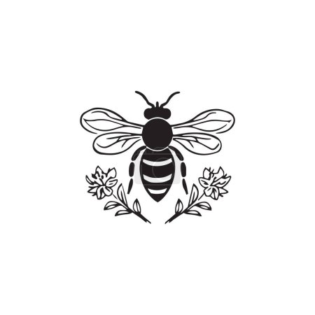 Ilustración de Miel icono de la abeja, miel silueta vector - Imagen libre de derechos