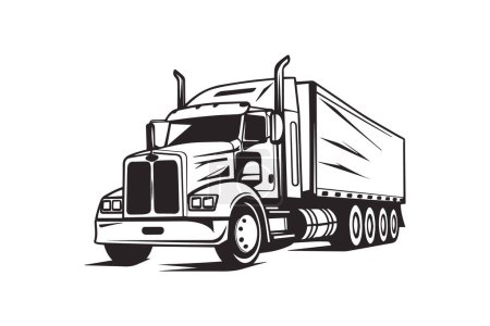 Téléchargez les illustrations : Modèle de logo de camion design en couleur blanche - en licence libre de droit