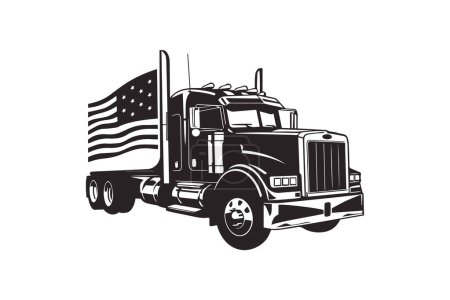 Téléchargez les illustrations : Camion logo design en fond blanc - en licence libre de droit