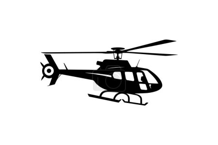 Illustration for Helicopter silhouette in black vector graphic - Royalty Free Image