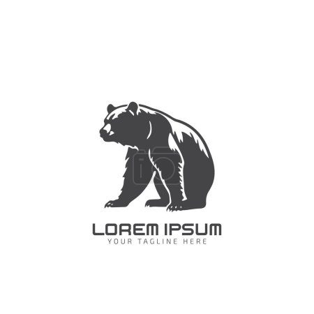 Téléchargez les illustrations : Illustration graphique de l'icône du logo de l'ours silhouette vectorielle - en licence libre de droit