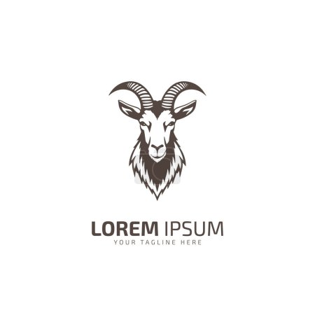 Goat logo icon goat silhouette goat isolated vector illustration design template