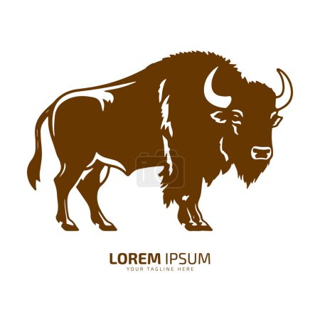bull logo icon silhouette bison, ox logo symbol style bull vector buffalo logo vector silhouette isolated.