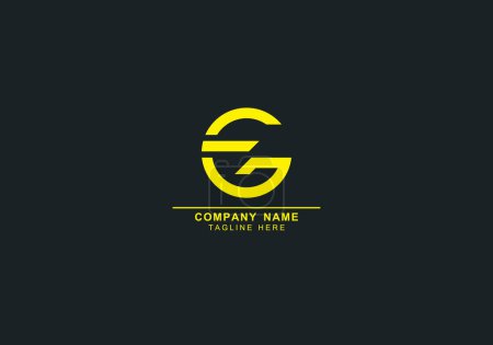 Logotipo mínimo y abstracto EG o GE