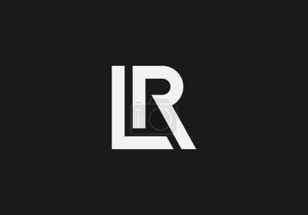 Illustration for Initial letter LR or RL minimal abstract and lineart logo, vector icon - Royalty Free Image