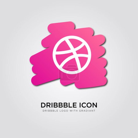 Téléchargez les illustrations : Dribbble logo icône vecteur, JPG, JPEG, Bouton Icône EPS. Dribbble Flat icône des médias sociaux. Dribbble logo de l'entreprise icône - en licence libre de droit