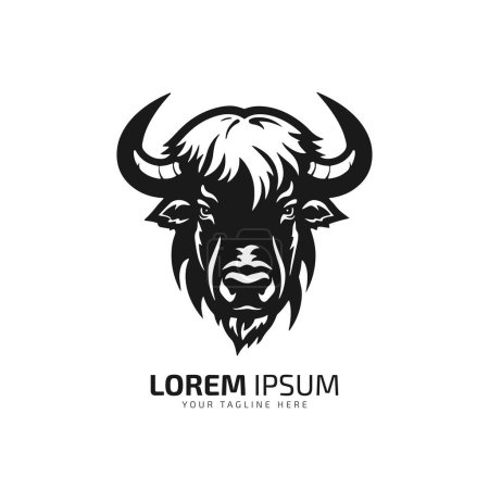 Illustration for Minimal and abstract logo of ox icon bull vector silhouette isolated design art - Royalty Free Image