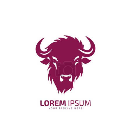Illustration for Minimal and abstract logo of ox icon bull vector silhouette isolated art - Royalty Free Image