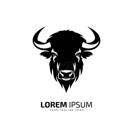 Illustration for Minimal and abstract logo of ox icon bull vector calf silhouette isolated design art - Royalty Free Image