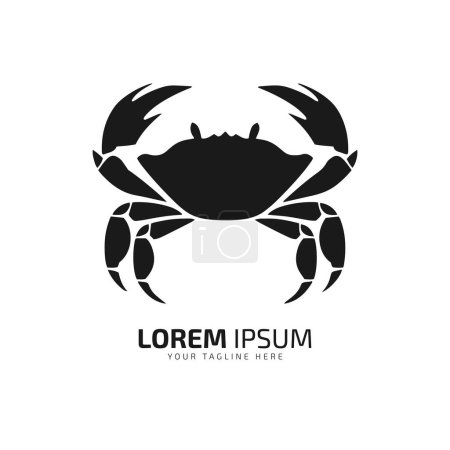 Téléchargez les illustrations : Logo abstrait de crabe icône crabe vecteur silhouette isolée design art - en licence libre de droit