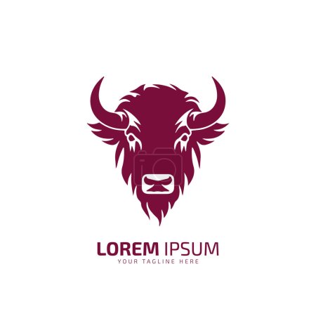 Illustration for Minimal and abstract logo of ox icon bull vector silhouette - Royalty Free Image