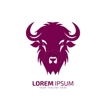 Illustration for Minimal and abstract logo of ox icon bull vector silhouette isolated - Royalty Free Image