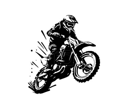minimal and abstract motocross logo icon bike silhouette vector