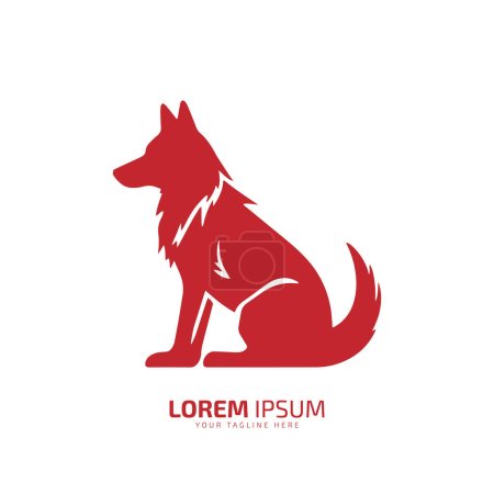 Illustration pour Logo de loup minimal et abstrait silhouette de chien icône de coyote silhouette vectorielle de chacal - image libre de droit