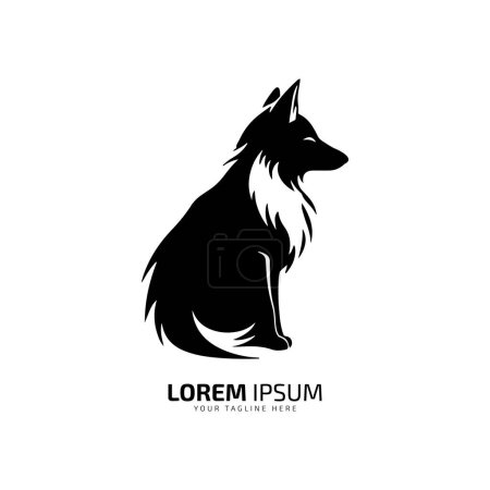 Illustration pour Logo de loup minimal et abstrait icône de coyote silhouette de chien logo vecteur chacal - image libre de droit