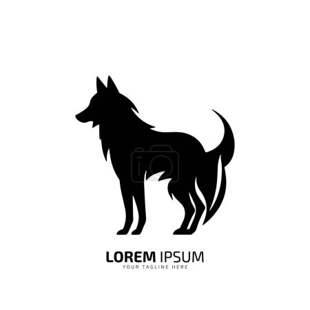 Illustration pour Minime et abstrait loup logo coyote icône chien silhouette chacal vecteur jungle animal - image libre de droit
