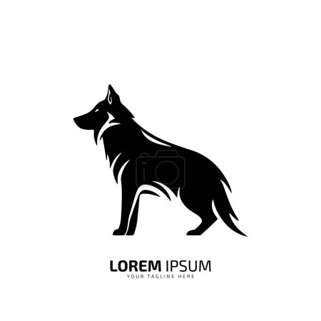 Illustration pour Un logo de loup minimal et abstrait logo coyote icône chien silhouette chacal vecteur - image libre de droit
