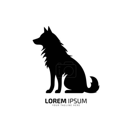Illustration pour Modèle vectoriel de chacal de silhouette de chien d'icône de coyote de logo de loup abstrait - image libre de droit
