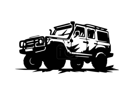 Ilustración de Logotipo minimalista y abstracto del icono del jeep silueta de vector de coche plantilla de diseño aislado - Imagen libre de derechos