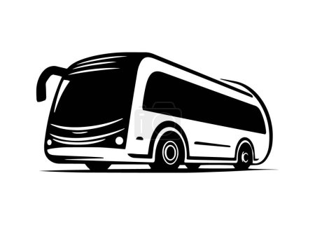 Ilustración de Logo minimalista y abstracto del icono del autobús escolar vector silueta diseño aislado autobús negro - Imagen libre de derechos