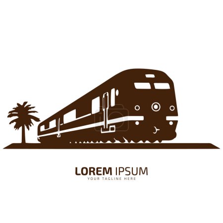 Illustration for Minimal and abstract logo of tram icon train vector transport silhouette isolated - Royalty Free Image