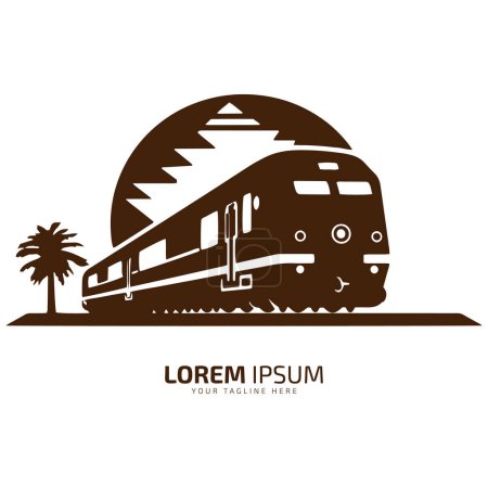 Illustration for Minimal and abstract logo of tram icon train vector transport silhouette isolated design - Royalty Free Image