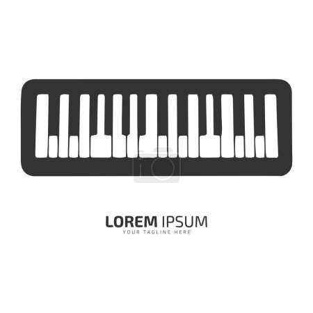 Ilustración de Logotipo mínimo y abstracto del icono de piano casio vector violín silueta aislado kalvir diseño forte tipo piano - Imagen libre de derechos