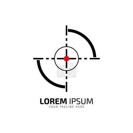 Aim with Precision Crosshair Target Logo Hit the Bullseye of Success icon logo vector illustration silhouette isolated design