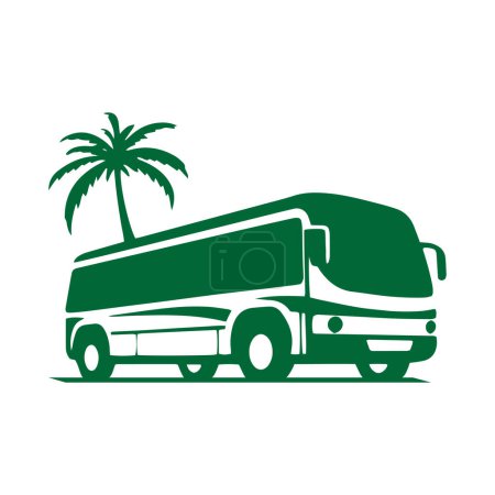 Illustration for Logo of bus icon school bus vector isolated transport bus silhouette design with tree - Royalty Free Image