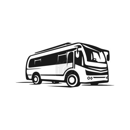 Illustration for A logo of bus icon school bus vector isolated silhouette design - Royalty Free Image