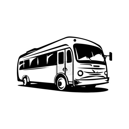 Illustration for Logo of bus icon vector silhouette isolated design school bus concept - Royalty Free Image