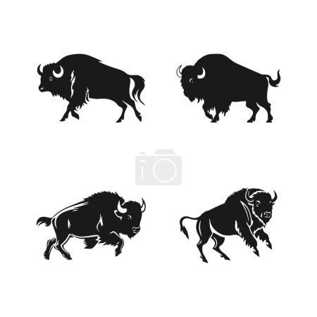 Illustration for Bull Logo Icon Set. Premium Vector Design Illustration. Red Bull logo set on white background - Royalty Free Image