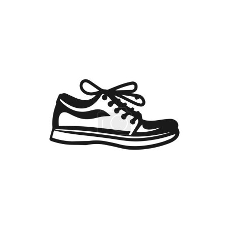 Téléchargez les illustrations : Un logo de chaussure icône vectorielle silhouette chaussures de sport modèle de conception - en licence libre de droit