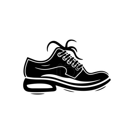 Téléchargez les illustrations : Un logo de chaussure icône de chaussure vectorielle silhouette chaussures de sport modèle de conception sur fond blanc - en licence libre de droit